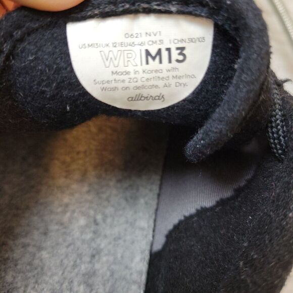 Allbirds Wool Runners Men's Size 13 Natural Black Merino Lace Up Sneaker - Picture 11 of 12